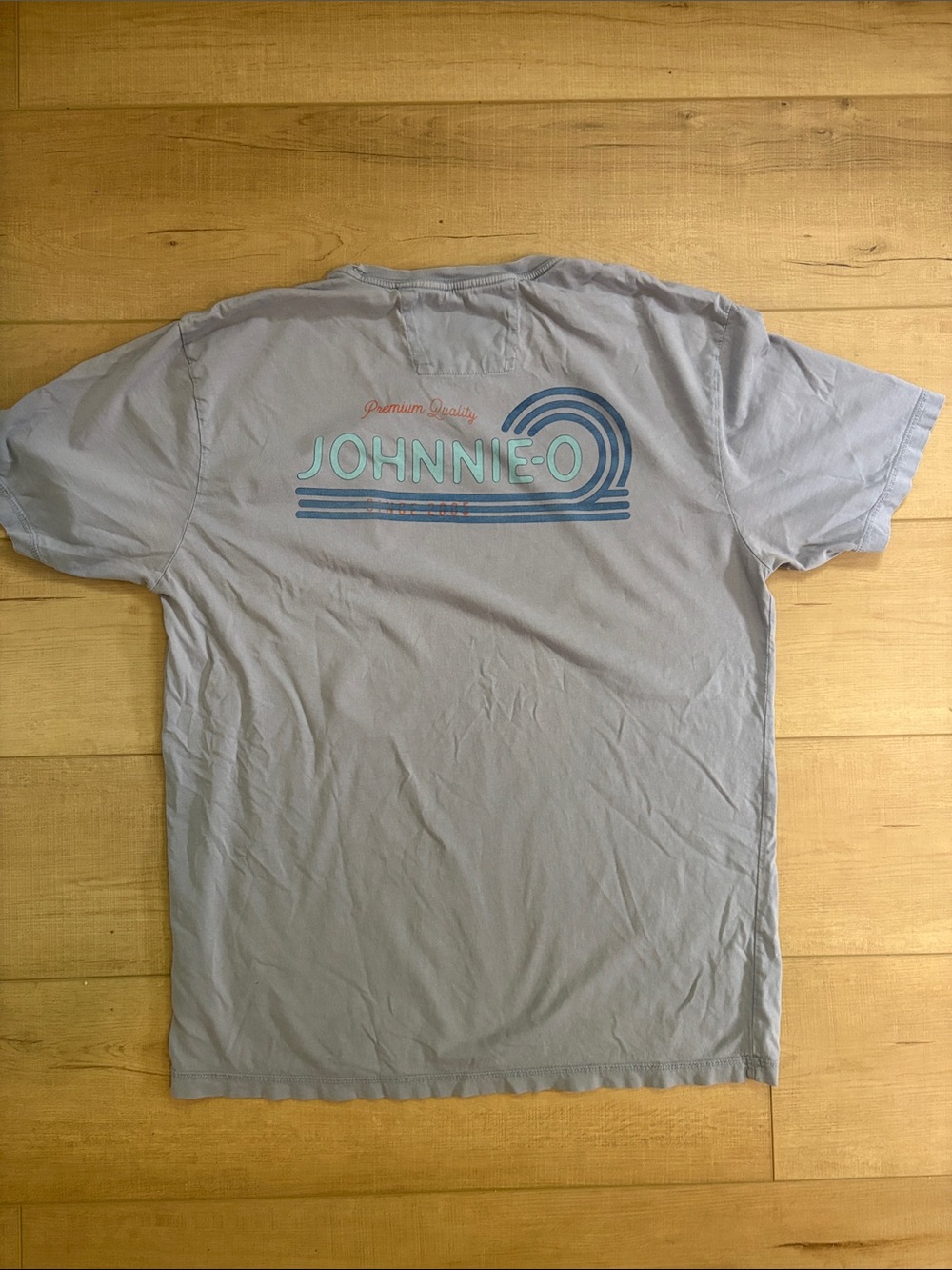 johnnie-O Light purple Gray Short-Sleeve Pocket Tee medium 100% cotton